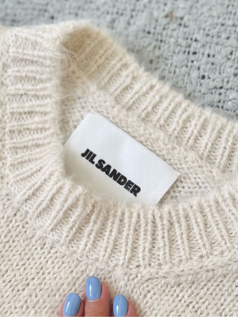 Jil Sander Beige Crewneck Knit Sweater Size 10 - Picture 2 of 10